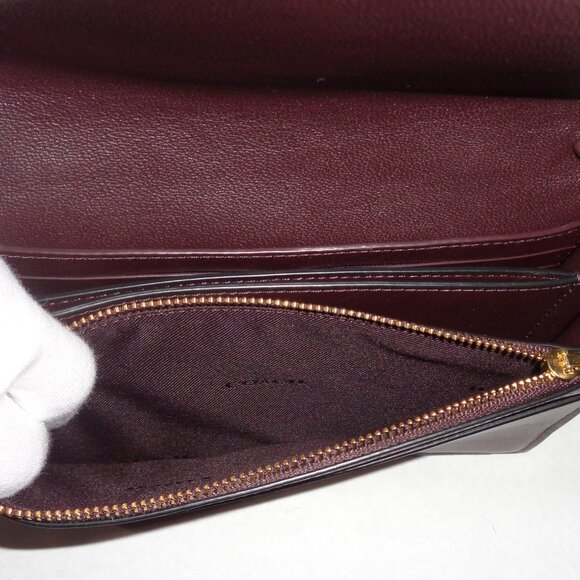 Coach 1941 Black Leather Foldover Chain Crossbody Shoulder Purse Wallet Hand Bag - Picture 13 of 16